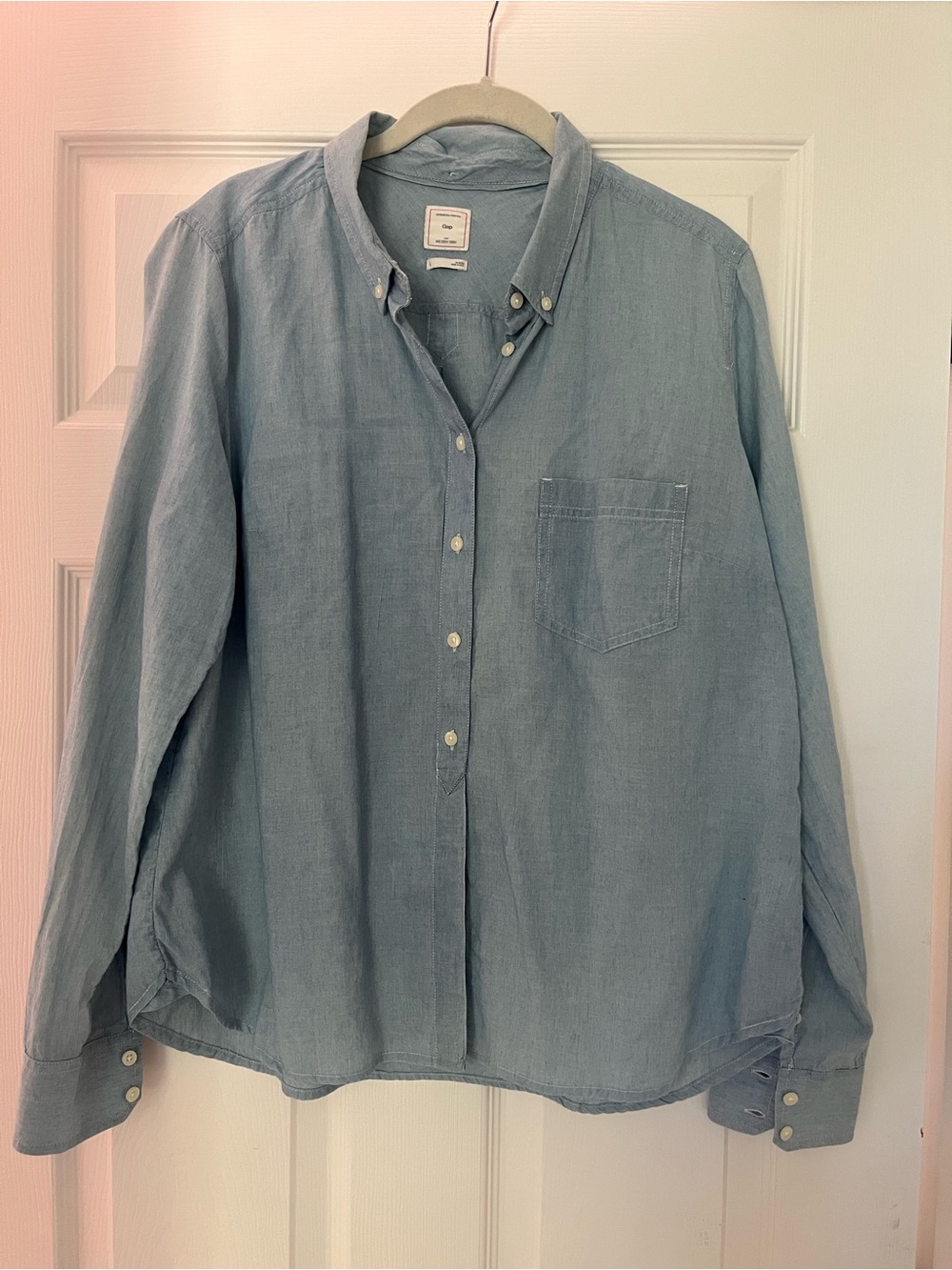 GAP Light Blue Casual Button-Down Shirt